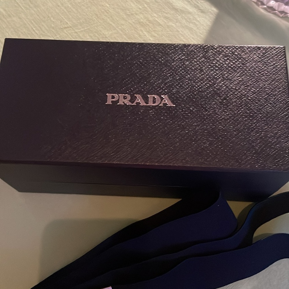 💙 New Prada Elastic Belt with metallic logo navy with the box - Picture 4 of 9